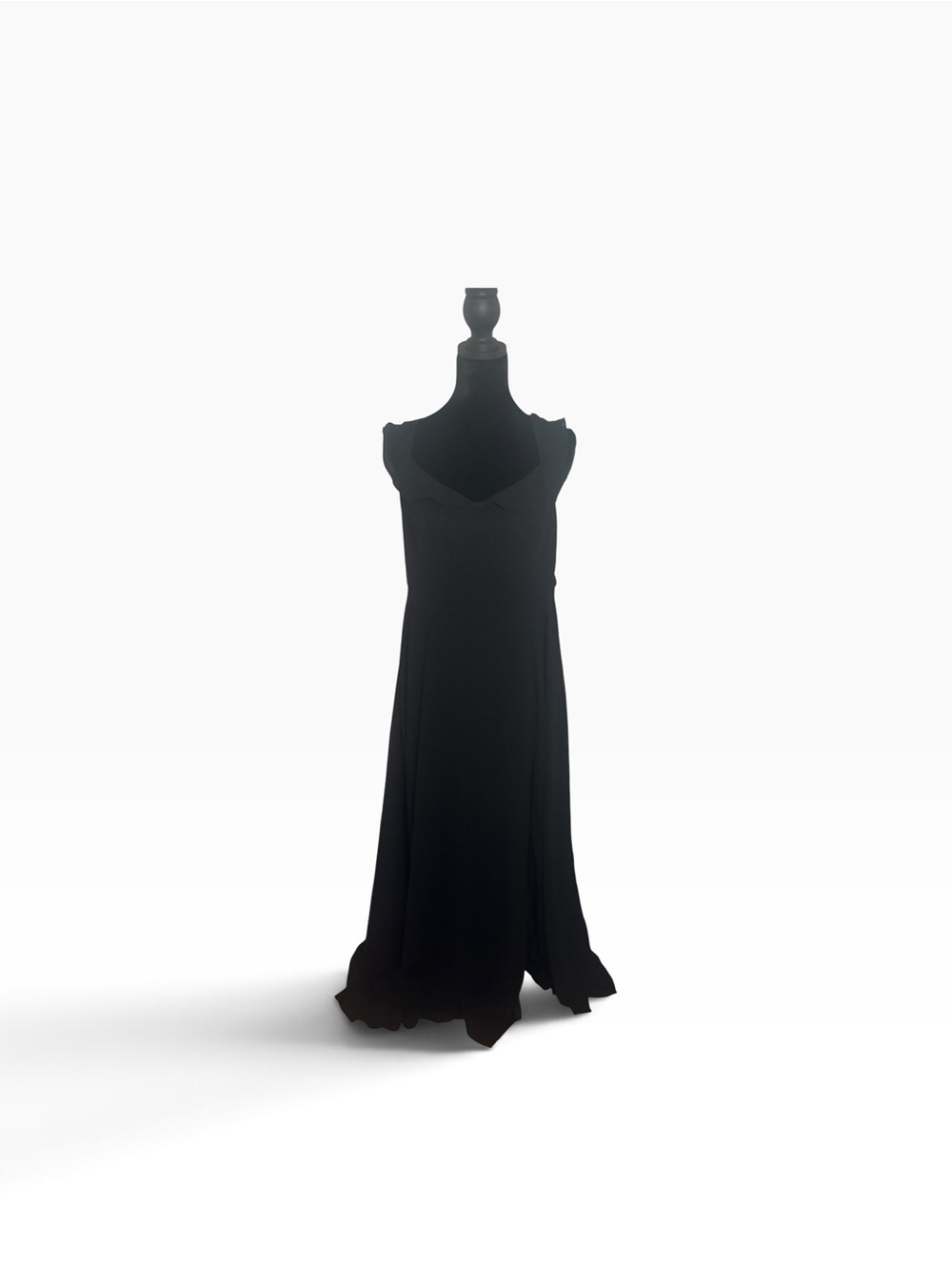 NWT Lulus Black Ruffle Maxi Formal Dress Women's XL